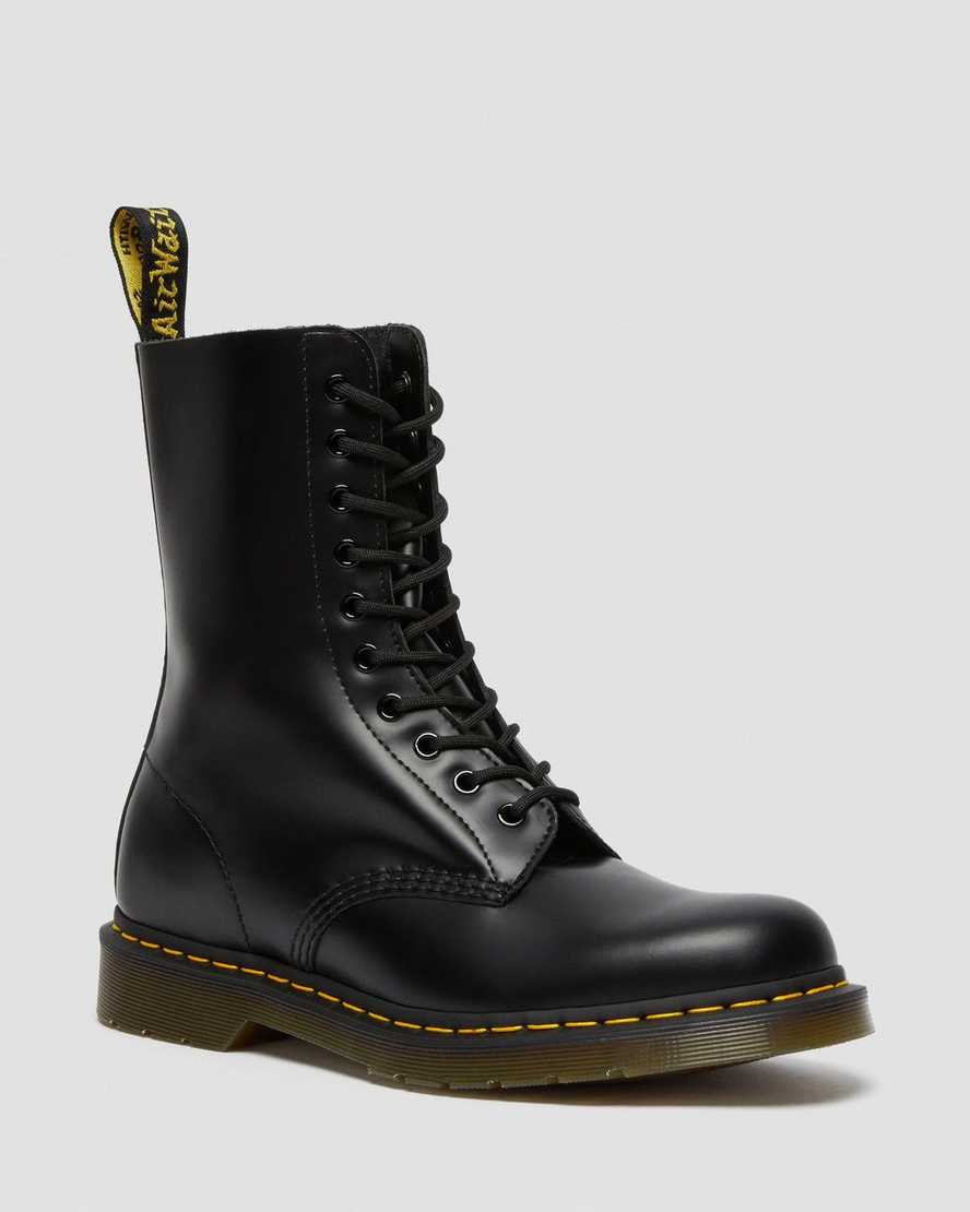 Dr. Martens 1490 Smooth Lær Original Støvler Dame Svart [8715XJFLS]